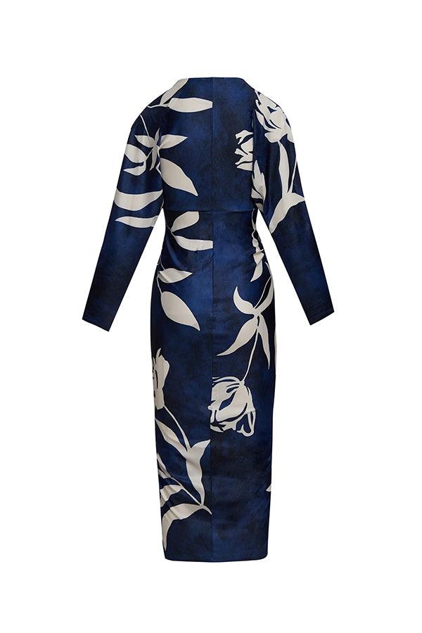 Celenor Multicolor Tribal Print Long Sleeve Midi Dress
